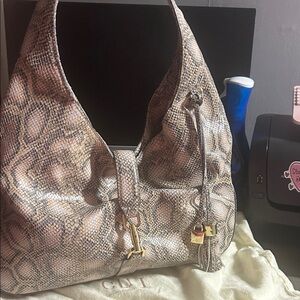 GILI -‎ Leather -  Snakeskin Patterned Hobo Bag